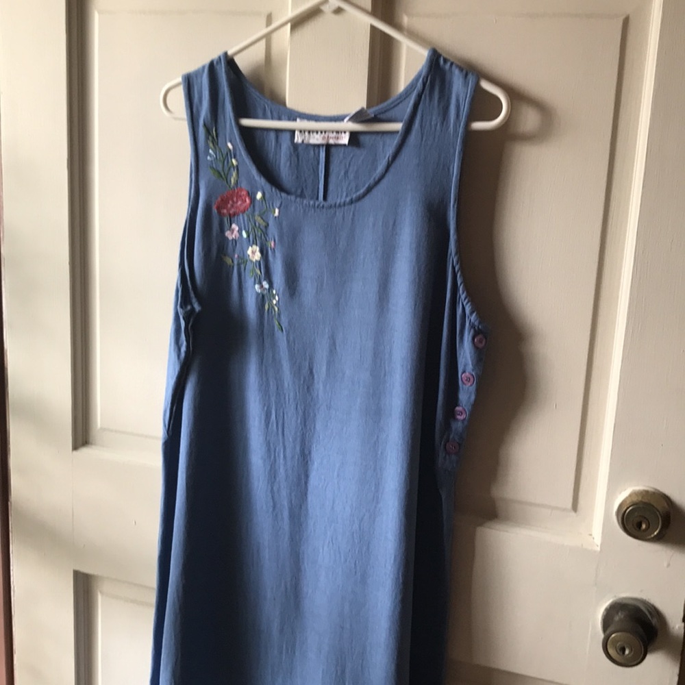 Maxi Linen Mix Summer Flower Dress